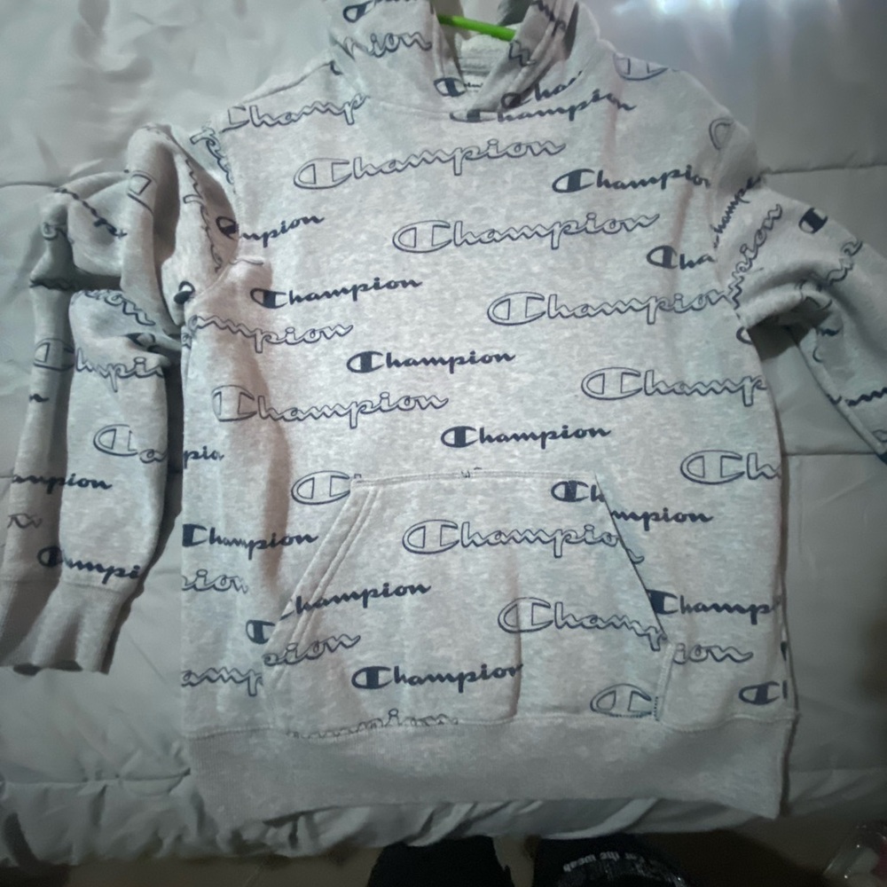 Champion Gray Hoodie with Logo Print